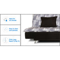 Adorn India Alenza 3 Seater Sofa Cum Bed Digitel Print (Grey)