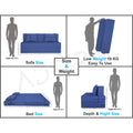 Adorn India Easy Three Seater Sofa Cum Bed Alyn 6'x 6' (Dark Blue)
