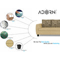 Raiden Crafty L Shape 6 Seater Sofa Set with Center Table (Right Hand Side) (Beige)