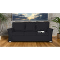 Adorn India Alexia 3 Seater Sofa(Black), Wood, Foam