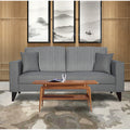 Adorn India Hector Stripes 3 Seater Sofa (Grey) Martin Plus (3 Year Warranty)