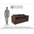 3 Seater Sofa Cum Bed Straight line (Brown), Wood, Foam