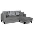 Adorn India Parker Leaf L Shape 4 Seater Sofa Set (Right Hand Side) (Grey) Martin Plus (3 Year Warranty)