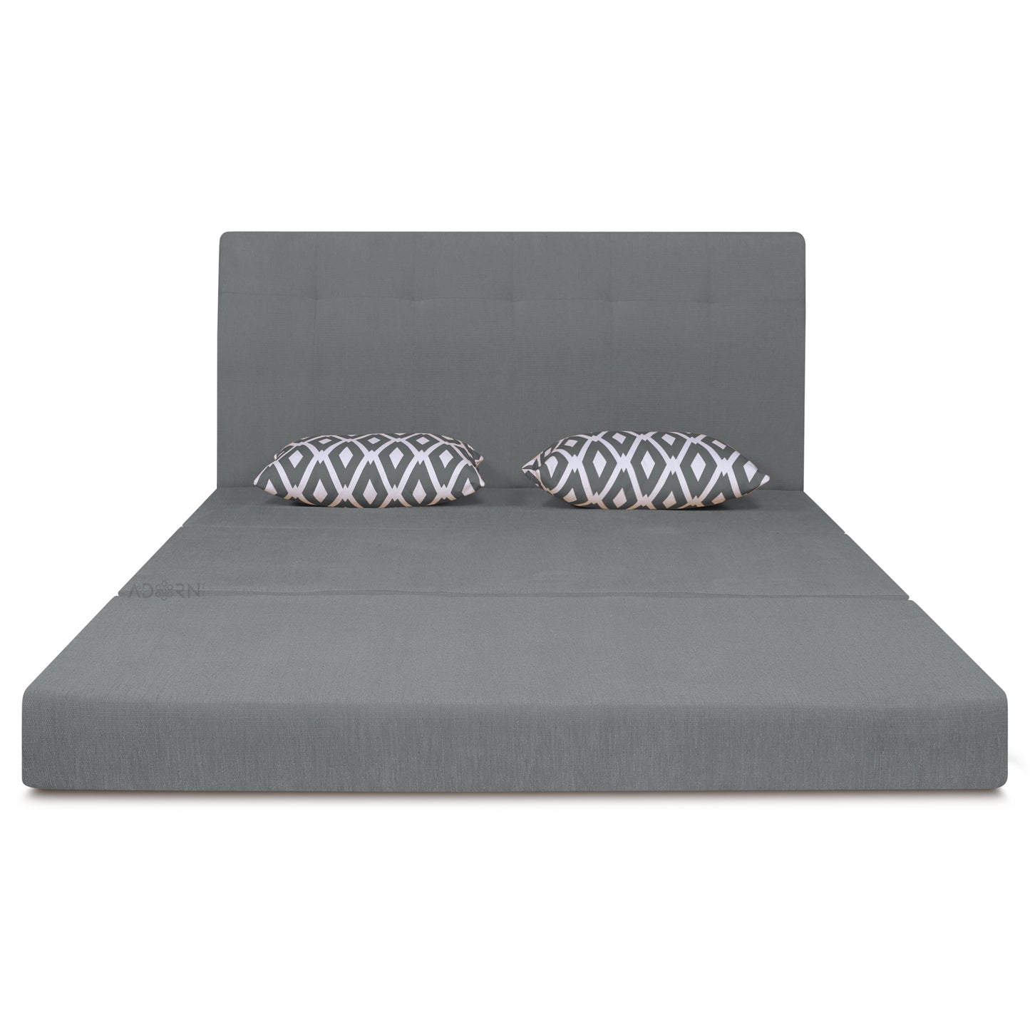 Adorn India Easy Highback Three Seater Sofa Cum Bed Rhombus 5' x 6' (Grey)