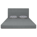 Adorn India Easy Highback Three Seater Sofa Cum Bed Rhombus 5' x 6' (Grey) (1 Year Warranty)