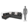 Adorn India Mclain L Shape 6 Seater Sofa (Left Side Handle)(Dark Grey)