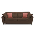 Adorn India Moris 3 Seater Fabric Sofa (Brown) (3 Year Warranty)