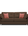 Adorn India Moris 3 Seater Fabric Sofa (Brown)