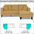 Adorn India Martin L Shape Right Hand Side Sofa Set Plain (Beige) 4 Seater (3 Year Warranty)