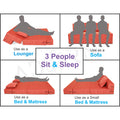 3 Seater Sofa Cum Bed Easy Poly Cotton 6x6 (Rust)