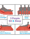 Adorn India Easy Three Seater Sofa Cum Bed Poly Cotton 6'X6' (Rust)