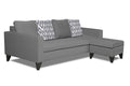 Adorn India Beetle Rhombus L Shape 5 Seater Sofa Set RHS (Grey) (3 Year Warranty)