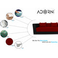 Almond 3 Seater Sofa Cumbed (Maroon & Black)