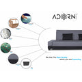 3 Seater Sofa Cum Bed Exclusive Two Tone Blake (Dark Grey & Black), Wood, Foam