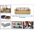 Adorn India Daisy 3 Seater Sofa Digitel Print (Beige)
