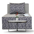 Adorn India Easy Single Seater Sofa Cum Bed Poly Cotton 3'X6' (Blue and Grey)