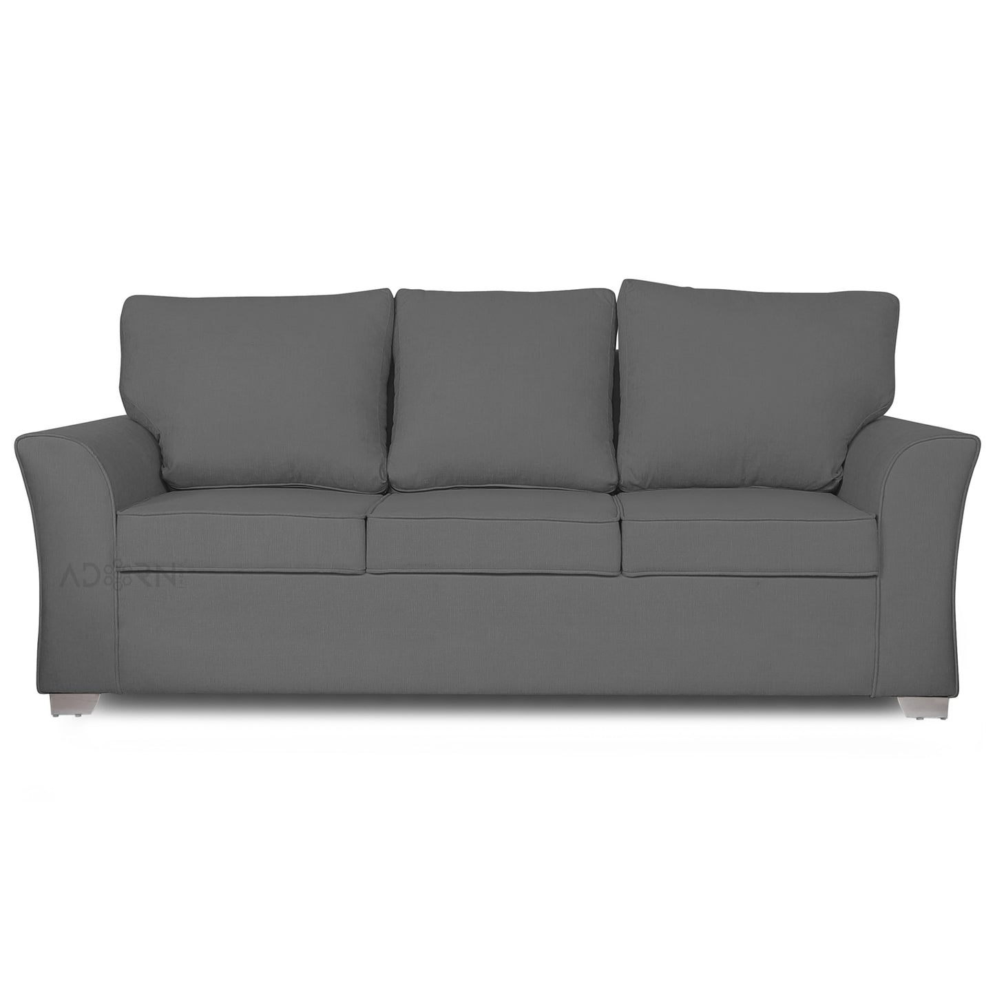 Adorn India Alexia 3 Seater Sofa (Grey)