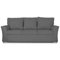 Adorn India Alexia 3 Seater Sofa(Grey), Wood, Foam