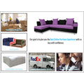 Adorn India Adillac 6 Seater Corner Sofa(Left Side Handle)(Light Purple & Black)