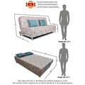 Adorn India Roselyn 3 Seater Sofa Cum Bed Digitel Print (Aqua Blue), Wood, Foam