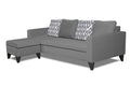 Adorn India Beetle Rhombus L Shape 5 Seater Sofa Set LHS (Grey) (3 Year Warranty)