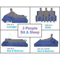 Adorn India Foam Easy 2 Seater Sofa Cum Bed Alyn 4'X 6' (Dark Blue) (1 Year Warranty)