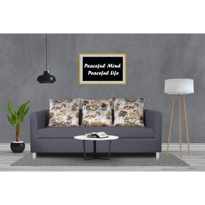 Adorn India Alita 3 Seater Compact Sofa (Dark Grey)