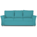 Adorn India Alexia 3 Seater Sofa(Aqua Blue), Wood, Foam