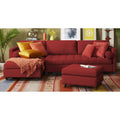 Adorn India Alexander L Shape 6 Seater Sofa (Left Side Handle)(Maroon)