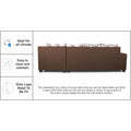 Adorn India Orlando Fabric L Shape Sofa (Brown and Beige)