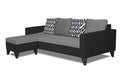 Adorn India Beetle Rhombus L Shape 5 Seater Sofa Set LHS (Grey & Black) (3 Year Warranty)