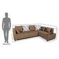Adorn India Mclain L Shape 6 Seater Sofa (Camel)