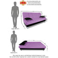 3 Seater Sofa Cum Bed Alyssum (Light Purple & Black)