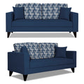 Adorn India Berlin Bricks 3+2 5 Seater Sofa Set (Blue) Martin Plus (3 Year Warranty)