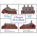 4 Seater Sofa Cum Bed Easy Poly Cotton (Maroon and Black) (6x6)
