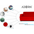 Adorn India Aleena 3 Seater Sofa(Red)