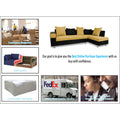 Adorn India Adillac 5 Seater Corner Sofa(Right Side)(Yellow & Black)