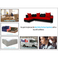 Adorn India Adillac 5 Seater Corner Sofa(Left Side Handle)(Red) d & Black)