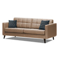 Adorn India Chilly 3 Seater Fabric Sofa Set (Beige) (3 Year Warranty)