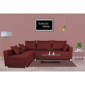 Straight Line 6 seater L Shape Sofa set (Left Side Handle)(Maroon)