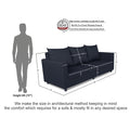Adorn India Straight Line Three Seater Sofa(Black)