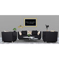 Adorn India Alica 3-1-1 5 Seater Sofa Set(Black)