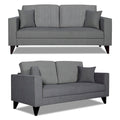 Adorn India Hector Stripes 3+2 5 Seater Sofa Set (Grey) Martin Plus (3 Year Warranty)