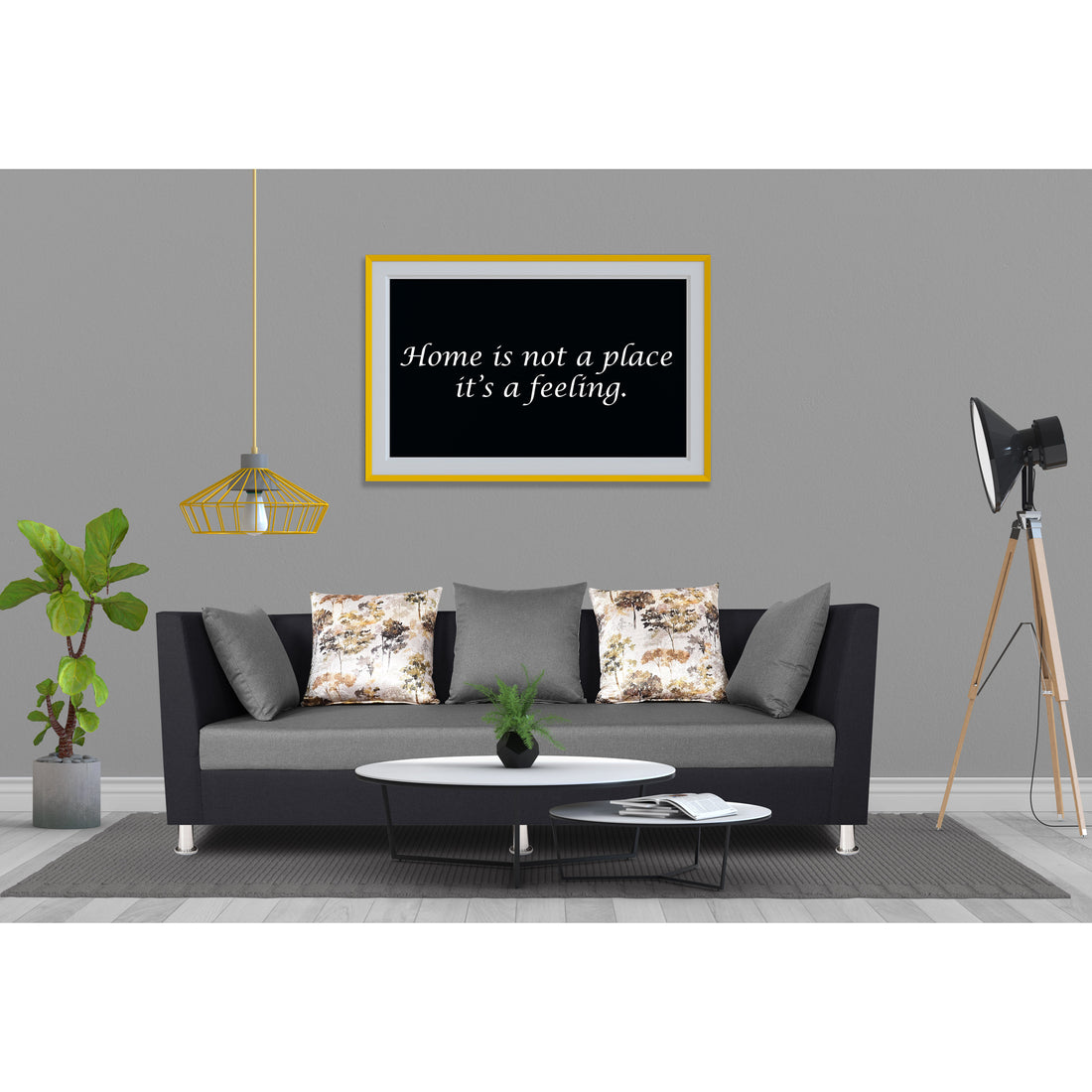 Adorn India Exclusive Two Tone Alica Three Seater Sofa (Light Grey & Black), Wood, Foam