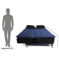 Adorn India Exclusive Two Tone Arden 4 Seater Wood Sofa Cum Bed 4 x 6 (Blue & Black) (3 Year Warranty)