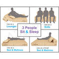 3 Seater Sofa Cum Bed Easy Poly Cotton (Beige) 5x6