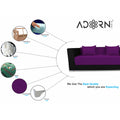 Almond 3 Seater Sofa cumbed(Dark Purple & Black)