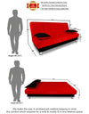 Adorn India Alyssum 3 Seater Sofa Cum bed (Red & Black)