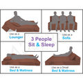 3 Seater Sofa Cum Bed Easy Alyn 5x6 (Brown)
