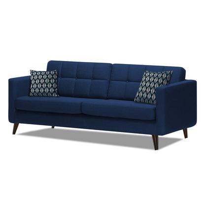 Adorn India Chilly 3 Seater Fabric Sofa (Blue)